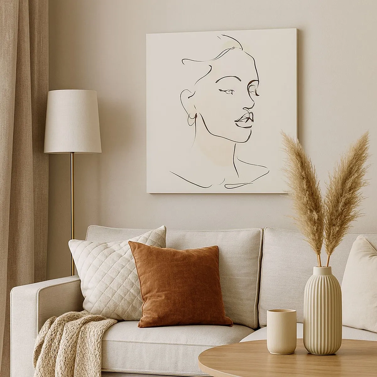 Tablou pe pânză - Cu o linie sigură - 30x30 cm