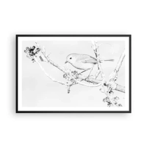 Poster în ramă neagră - Dimineață de iarnă - 91x61 cm