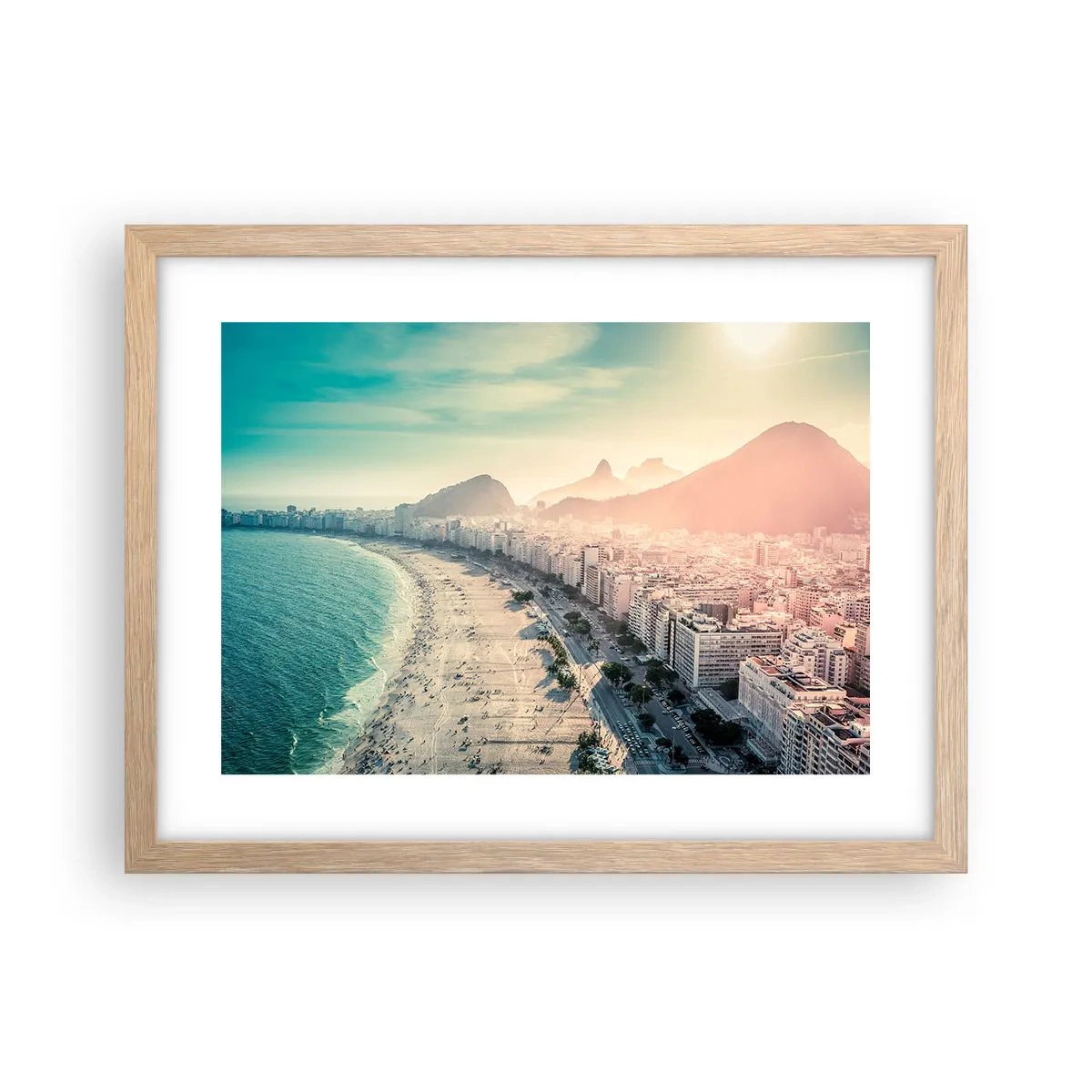 Poster în ramă de stejar deschis - Vacanță perpetuă în Rio - 40x30 cm