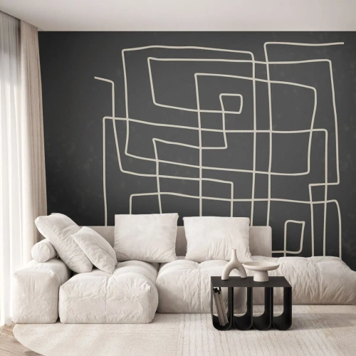 Tapet Premium Canvas - Nu atât de simplu - Abstracția, Bucată, alb-negru - 200x140 cm