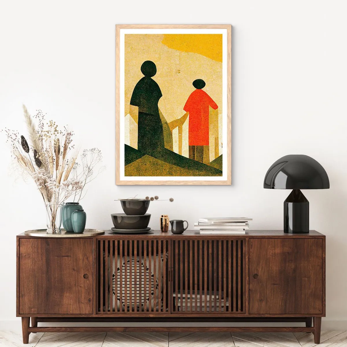 Poster în ramă de stejar deschis - Încă un drum lung de parcurs - 30x40 cm