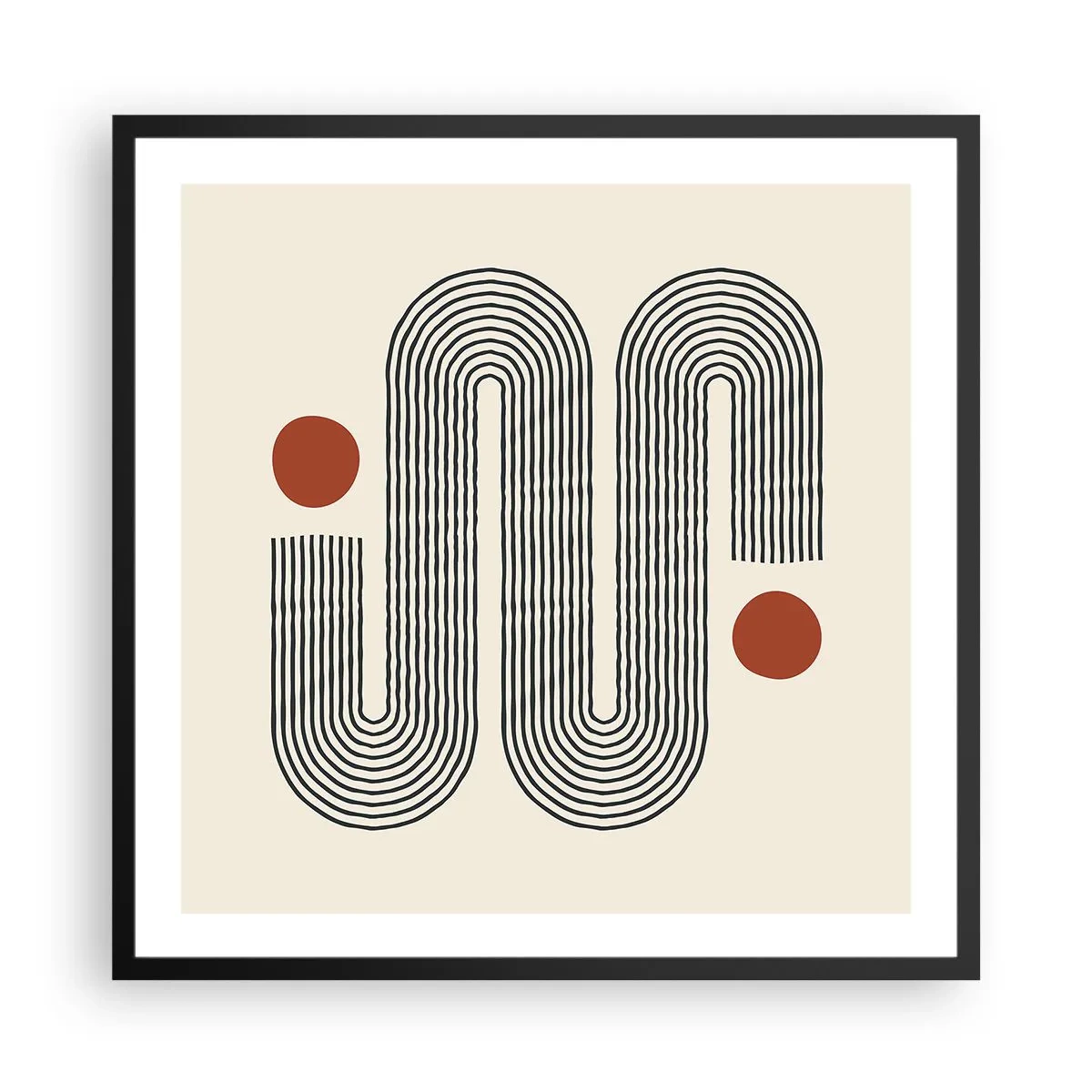 Poster în ramă neagră - De la început până la sfârșit - 60x60 cm