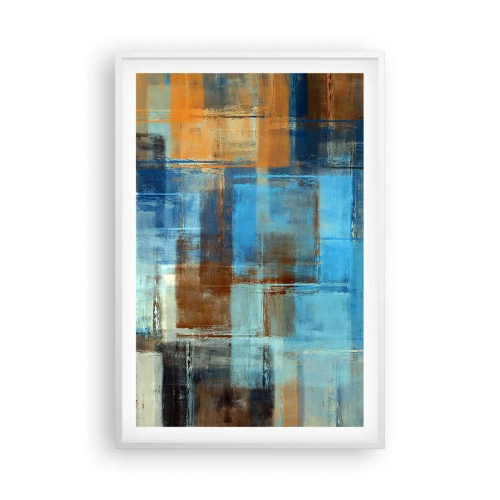 Poster în ramă albă - Prin valul albastru - 61x91 cm