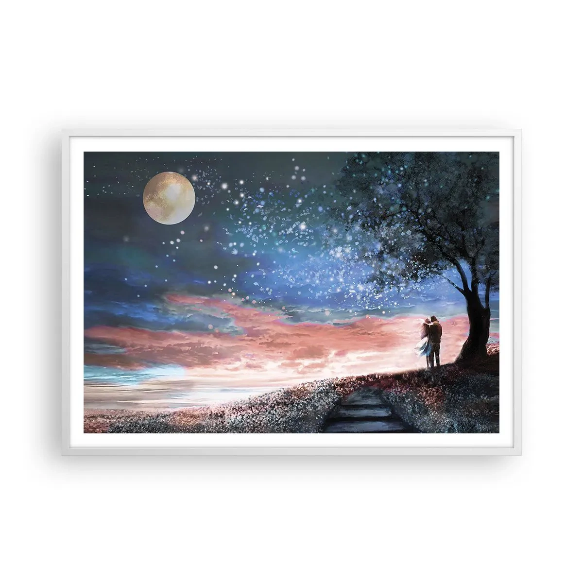 Poster în ramă albă - O performanță stelară - 100x70 cm