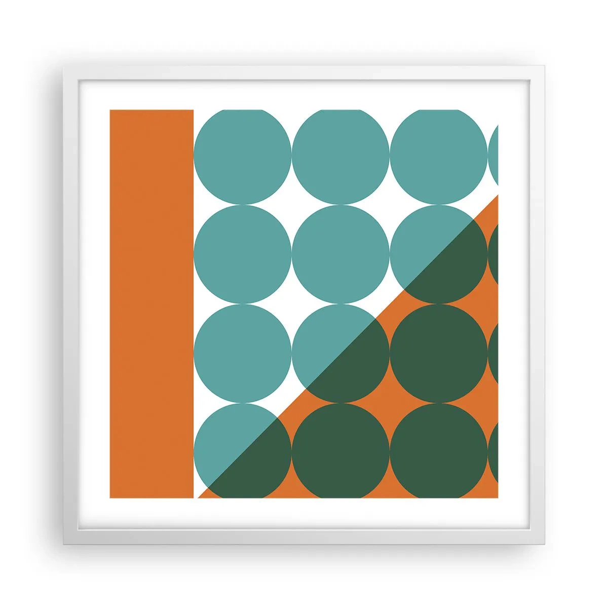 Poster în ramă albă - Sus și pe diagonală - 50x50 cm