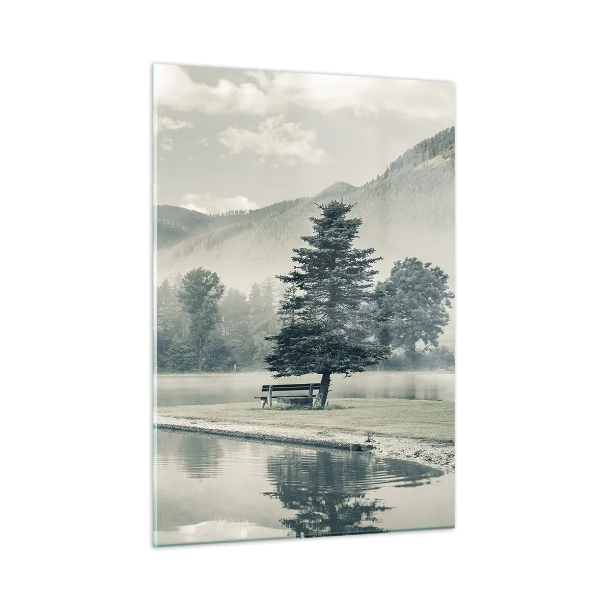 Tablou pe sticlă - Lacul încă doarme - 50x70 cm