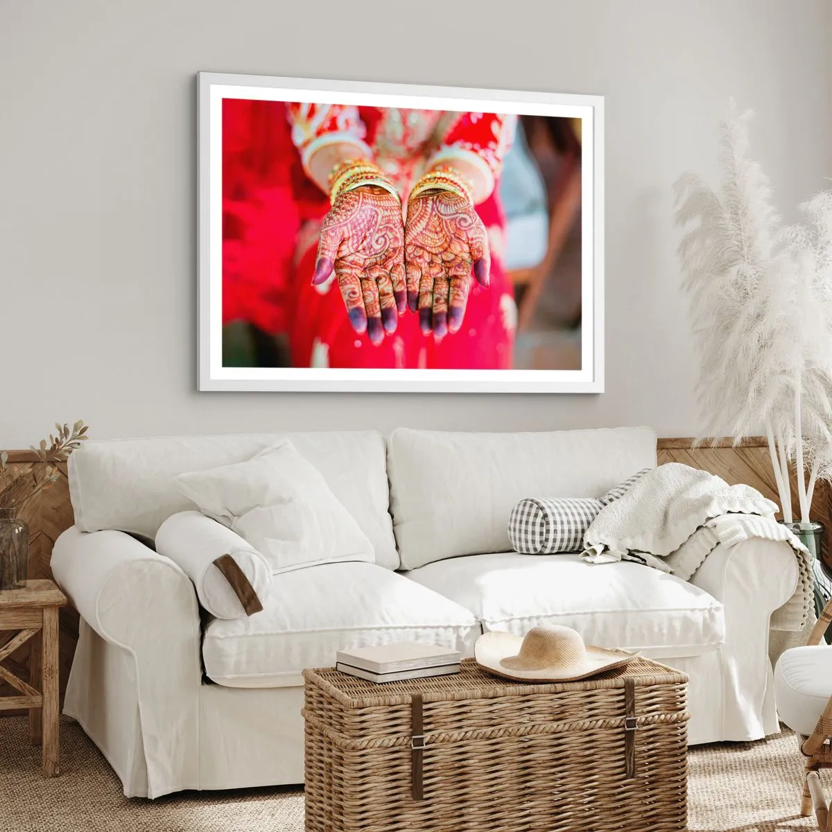 Poster în ramă albă - Gata să prindă fericirea - 91x61 cm