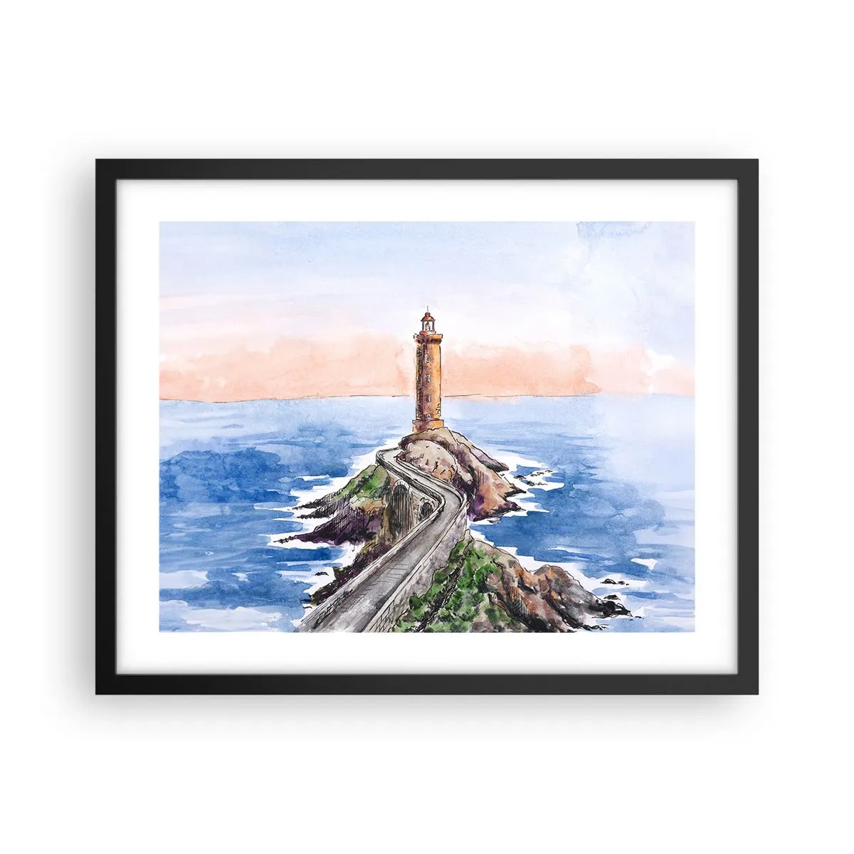 Poster în ramă neagră - Cu fața la mare - 50x40 cm