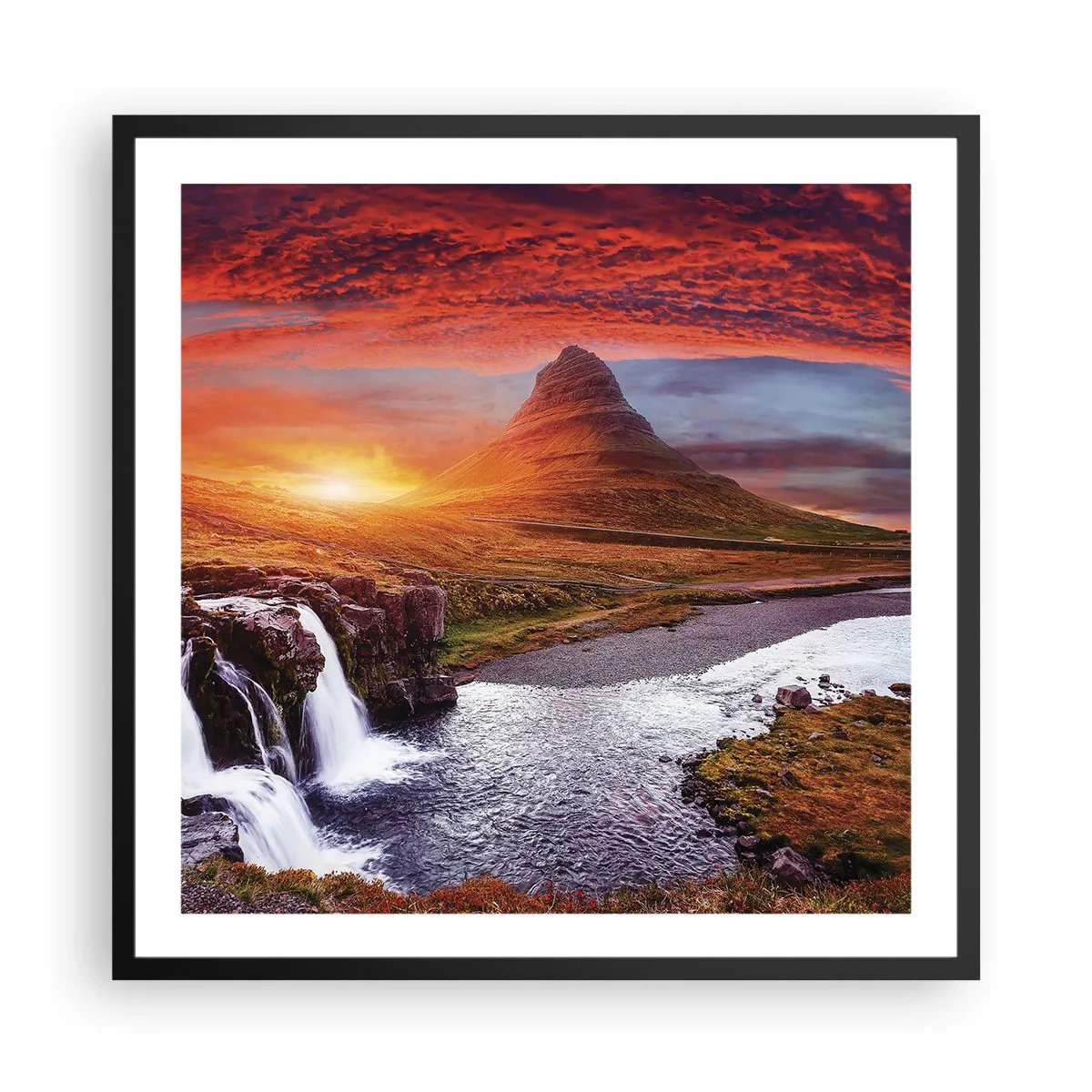 Poster în ramă neagră - Imaginea Pământului de Mijloc - 60x60 cm