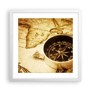 Poster în ramă albă - Est sau vest? - 40x40 cm