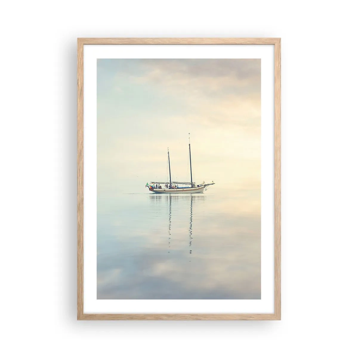 Poster în ramă de stejar deschis - În tăcerea mării - 50x70 cm