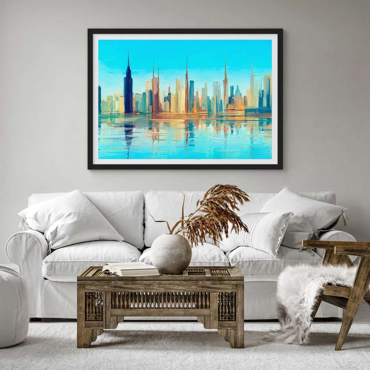 Poster în ramă neagră - Metropola însorită - 70x50 cm