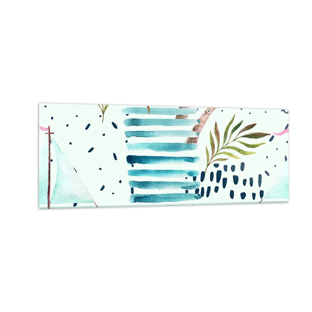 Tablou pe sticlă - Vacanță sub palmieri - 140x50 cm