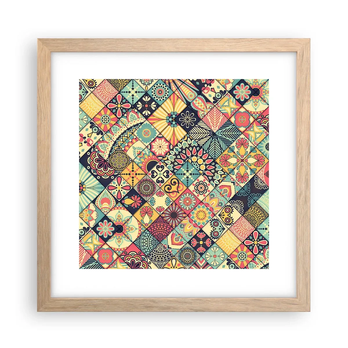 Poster în ramă de stejar deschis - Clima marocană - 30x30 cm