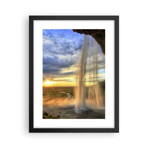 Poster în ramă neagră - Lumea din spatele vălului de picături - 30x40 cm