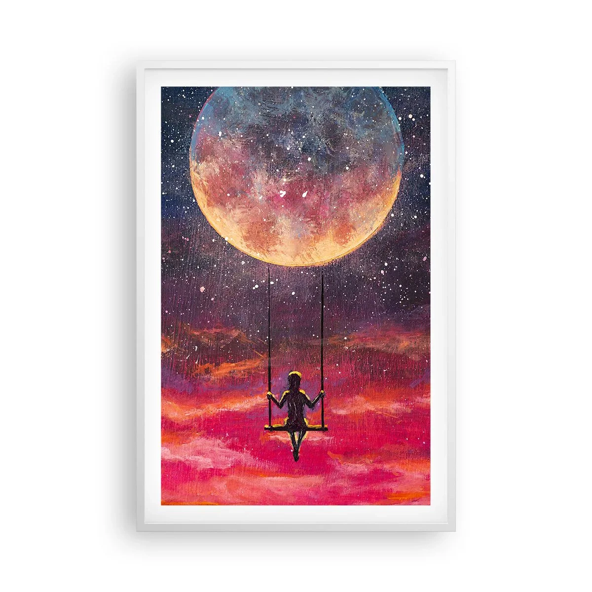Poster în ramă albă - Cu capul în nori - 61x91 cm