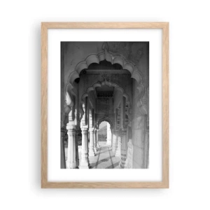 Poster în ramă de stejar deschis - Aici se întâmplă poveștile orientale - 30x40 cm