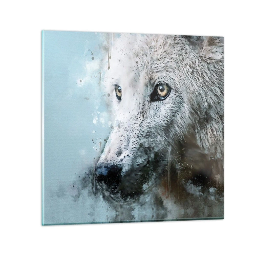 Tablou pe sticlă - Faceți cunoștință cu sufletul lupului - 70x70 cm