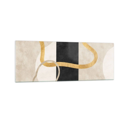 Tablou pe sticlă - Forme înbuclite - 140x50 cm
