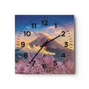 Ceas de perete - Ceas pe sticlă - Sfințenia japoneză - 30x30 cm