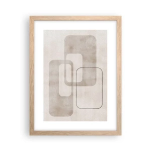 Poster în ramă de stejar deschis - Fuga geometrică - 30x40 cm