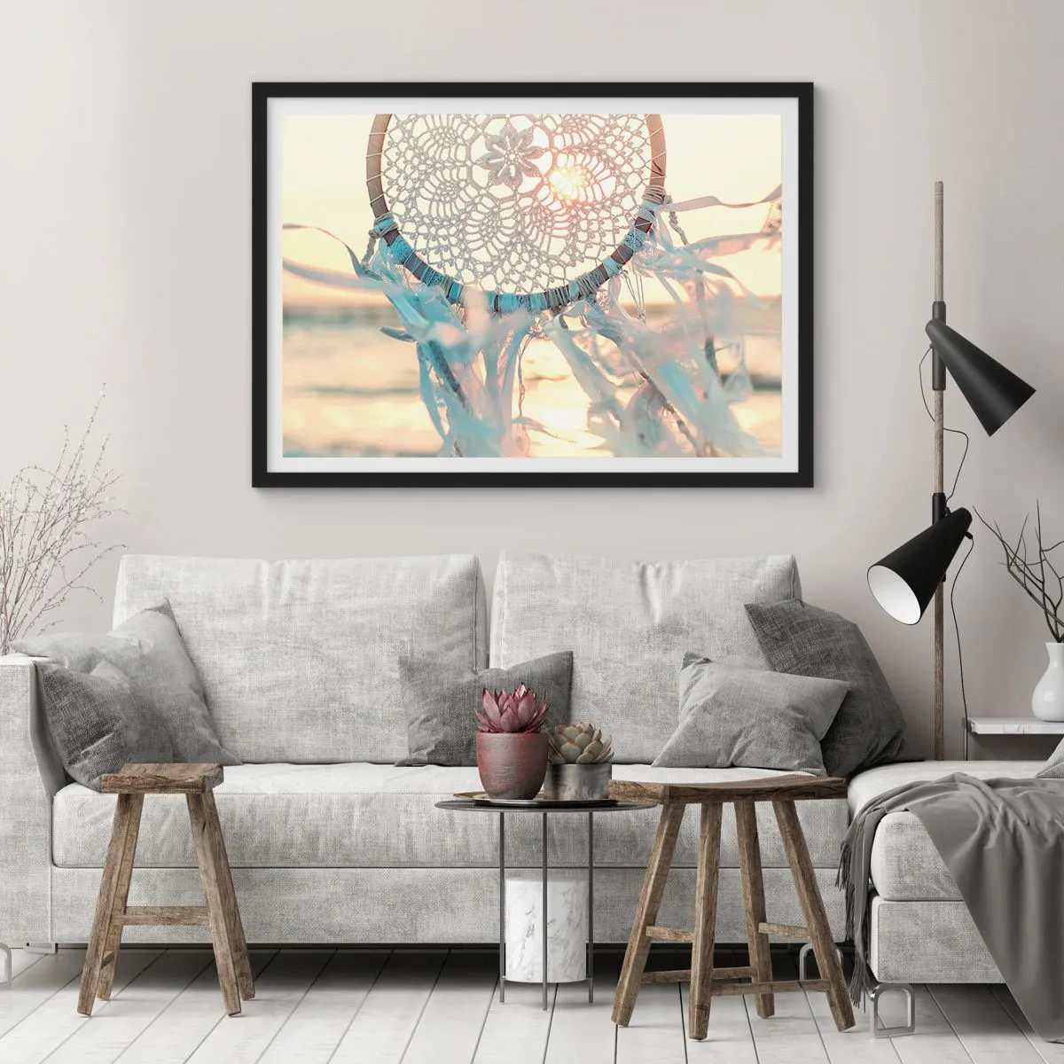 Poster în ramă neagră - Totem de dantelă - 100x70 cm