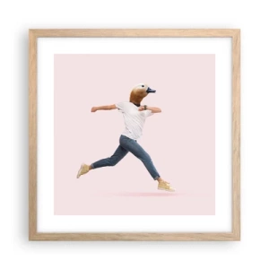 Poster în ramă de stejar deschis - Un strop de absurditate - 40x40 cm