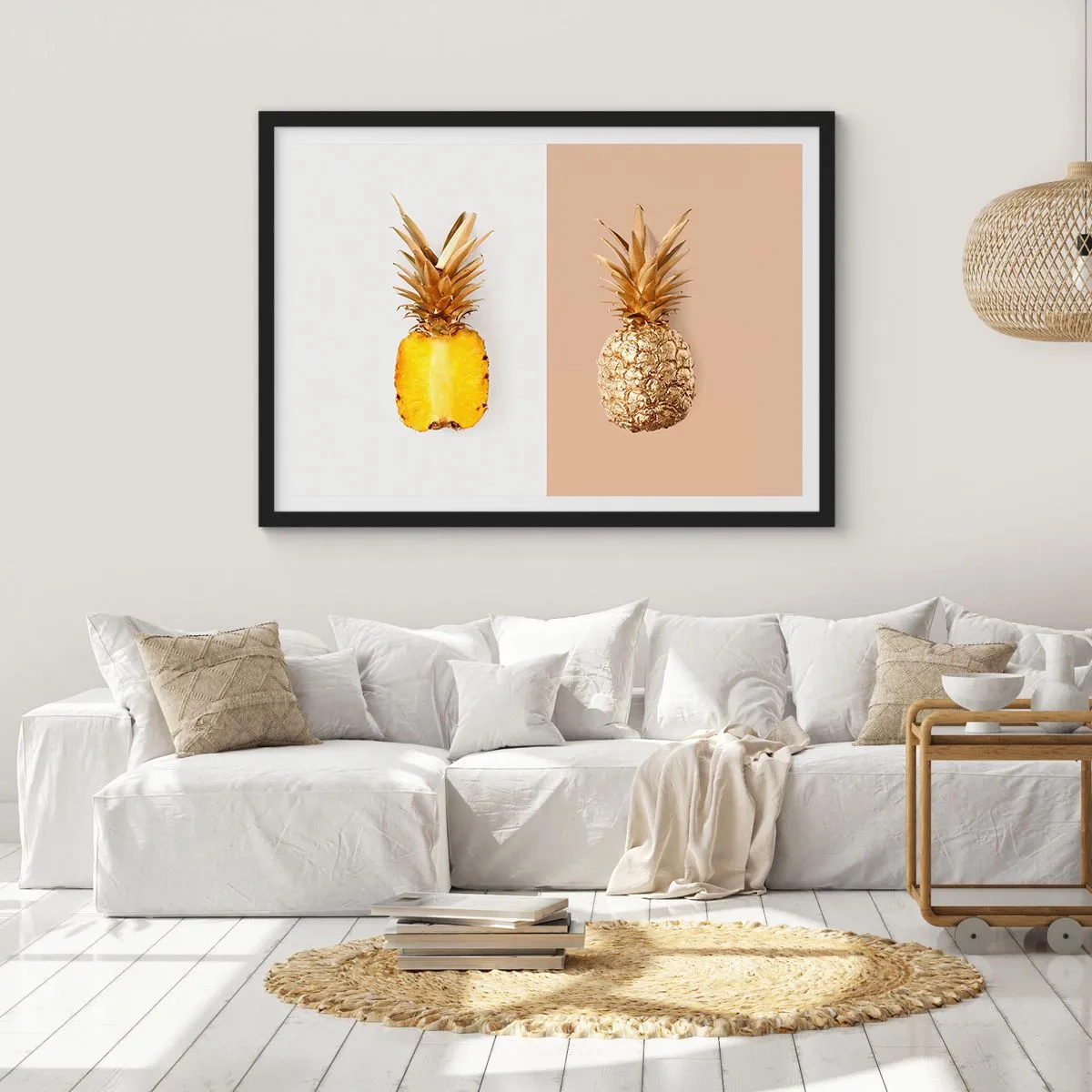 Poster în ramă neagră - Ananas de împărțit - 70x50 cm
