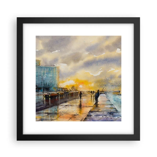 Poster în ramă neagră - Viața pe țărm - 30x30 cm