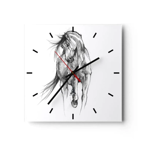 Ceas de perete - Ceas pe sticlă - Într-un trap grațios - 40x40 cm