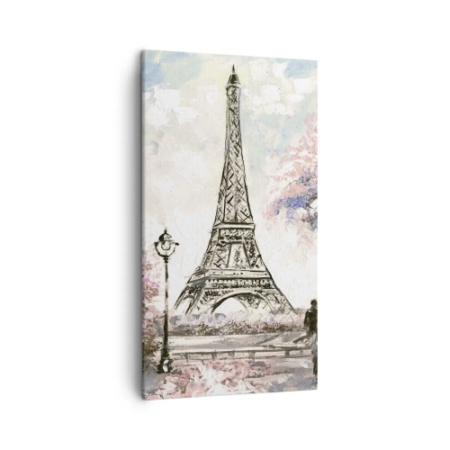 Tablou pe pânză - Plimbare în aprilie la Paris - 45x80 cm