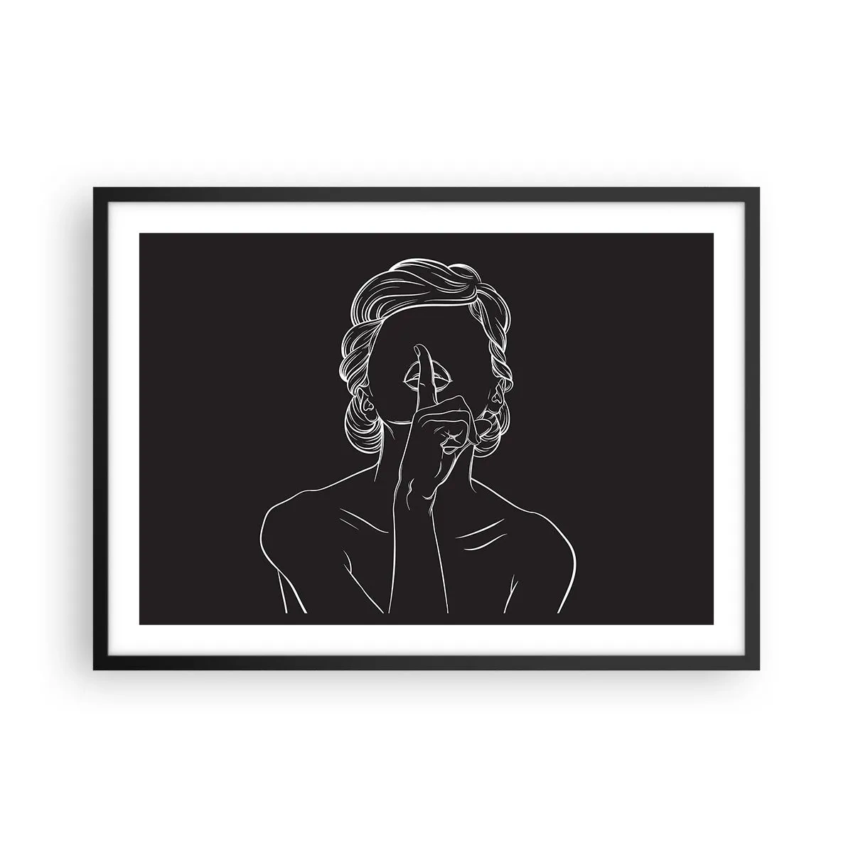 Poster în ramă neagră - Frumusețea înflorește în tăcere - 70x50 cm