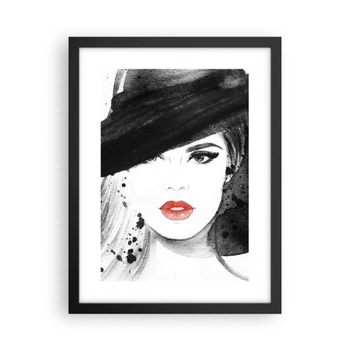 Poster în ramă neagră - Doamna în negru - 30x40 cm