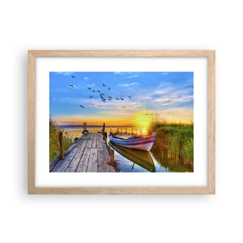 Poster în ramă de stejar deschis - La revedere, până mâine - 40x30 cm