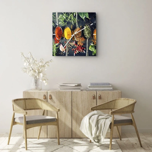 Ceas de perete - Ceas pe sticlă - Magie culinară - 30x30 cm