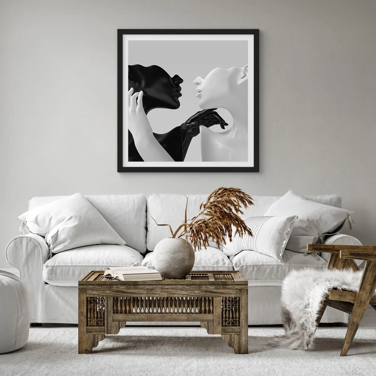 Poster în ramă neagră - Atracție - dorință - 30x30 cm