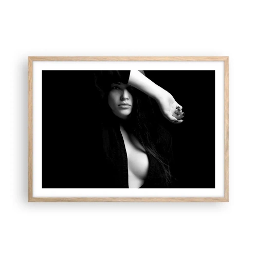 Poster în ramă de stejar deschis - Școala de seducție - 70x50 cm