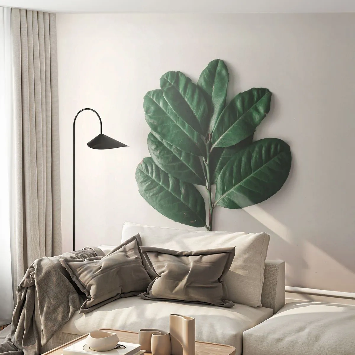 Tapet Premium Sand - Desenul naturii însăși - Frunze, Plantă, Natură - 200x140 cm