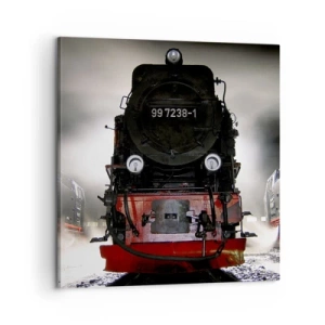 Tablou pe pânză - Stă și pufuie, geme și suflă... - 60x60 cm