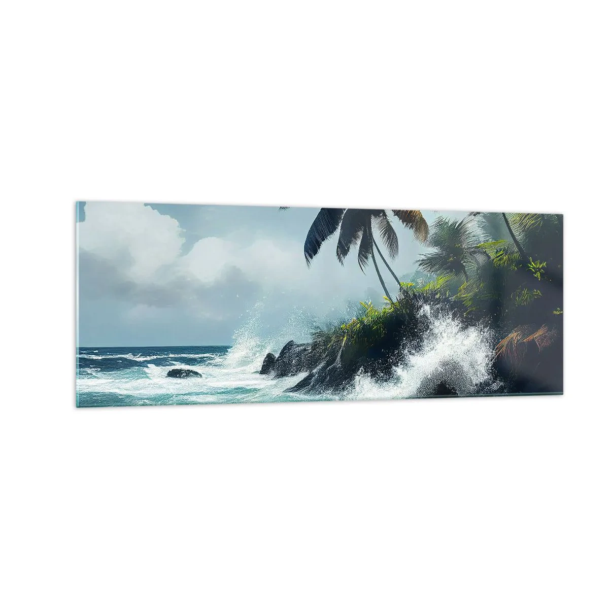 Tablou pe sticlă - Pe un țărm tropical - 140x50 cm