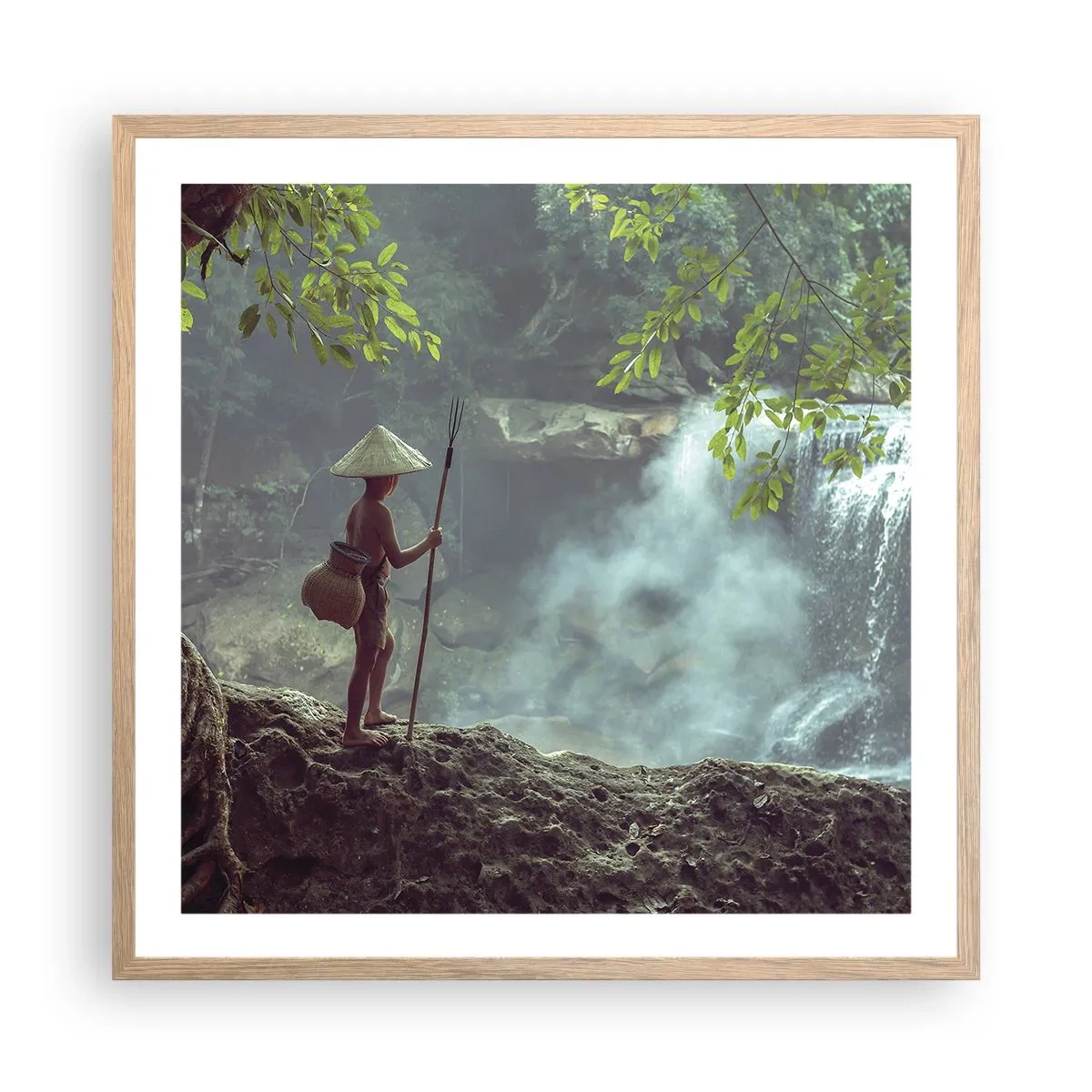 Poster în ramă de stejar deschis - Prietenul naturii - 60x60 cm