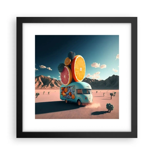 Poster în ramă neagră - Gustul vacanței - 30x30 cm