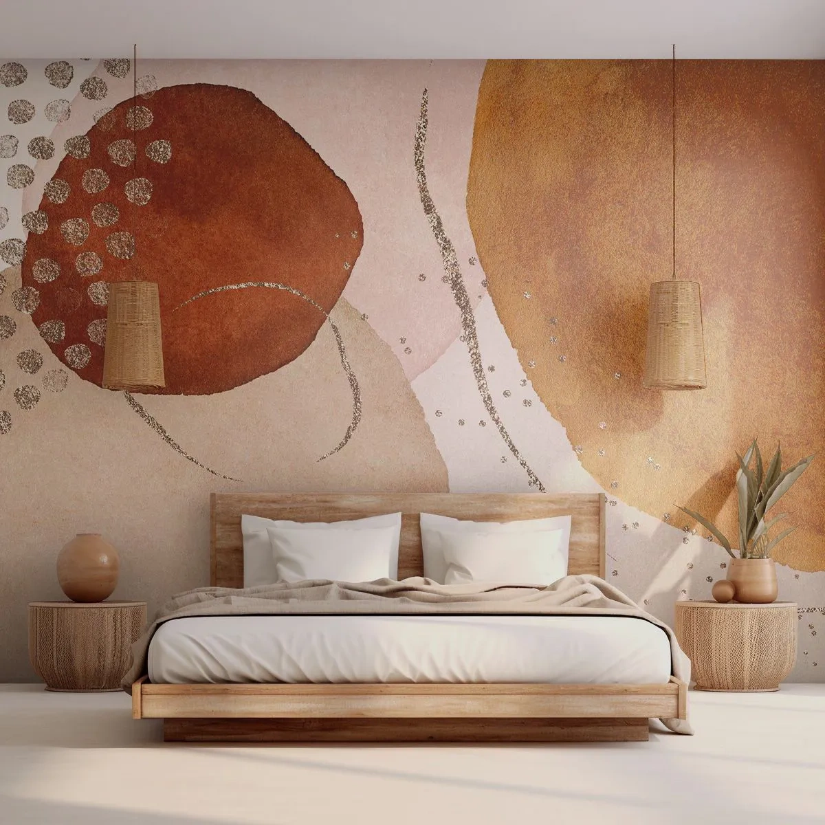 Tapet Premium Sand - Rotunjime și mișcare - Abstracția, Bucată, Model modern - 100x70 cm