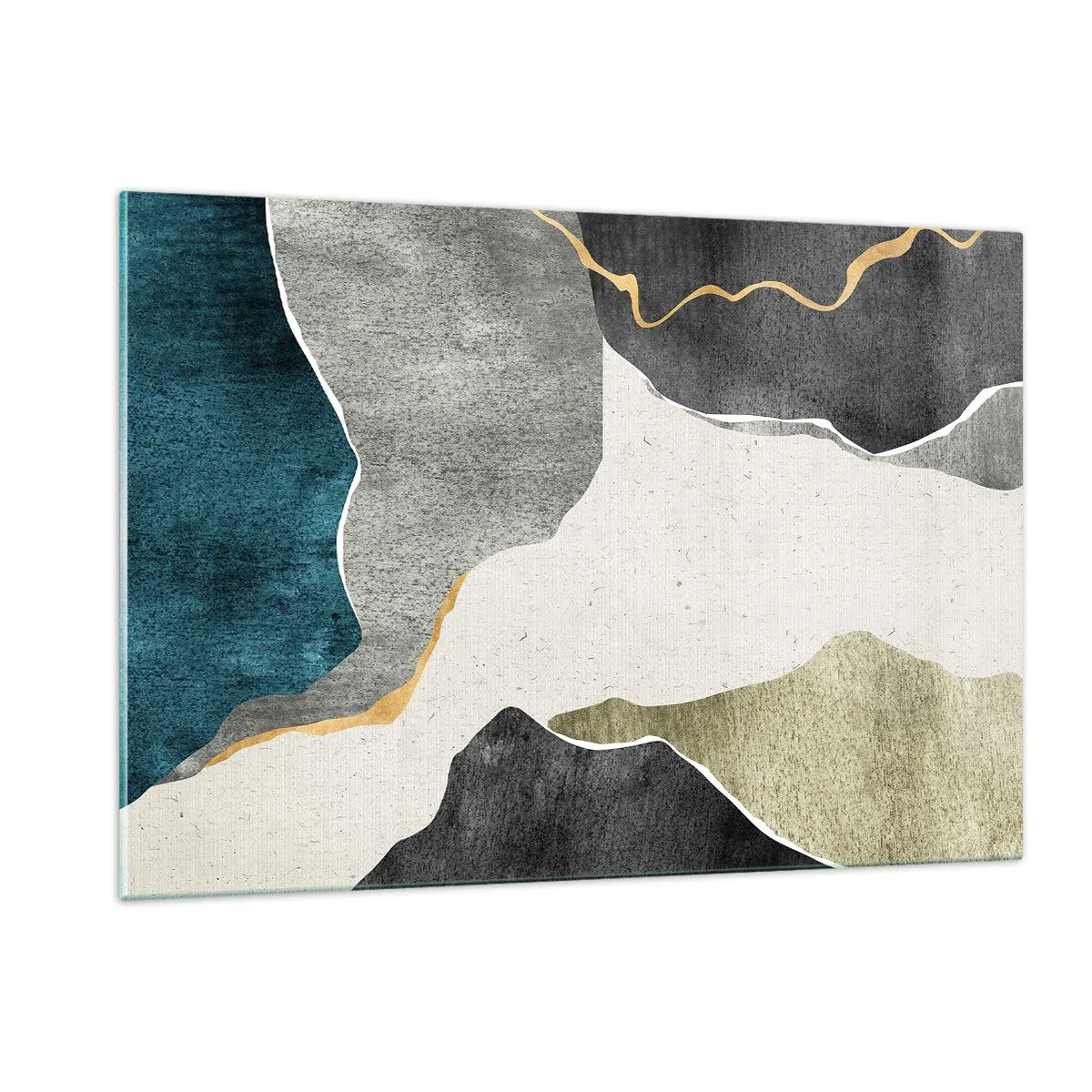 Tablou pe sticlă - Compoziție mozaic cu fir de aur - 120x80 cm