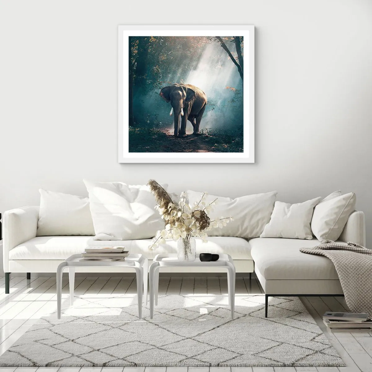 Poster în ramă albă - O plimbare liniștită - 40x40 cm