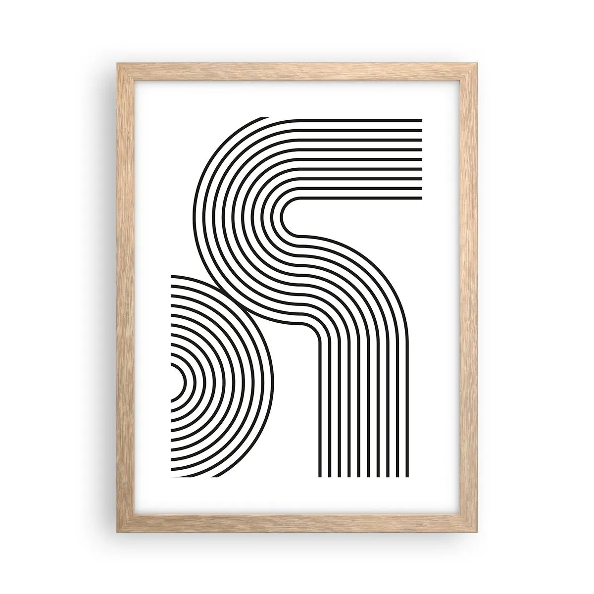 Poster în ramă de stejar deschis - Pe o curbă - 30x40 cm