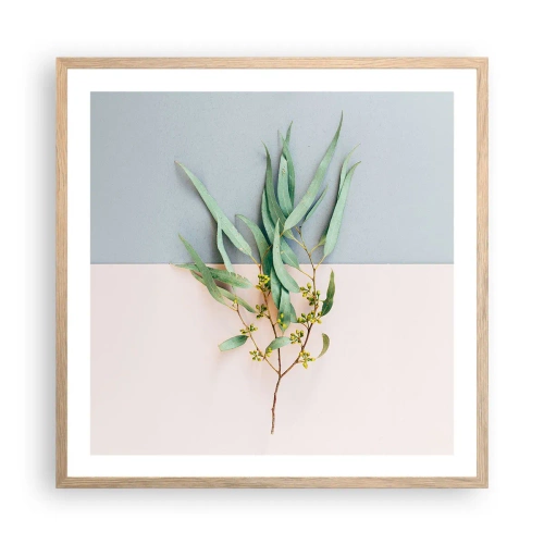 Poster în ramă de stejar deschis - Subtilitate pastelată - 60x60 cm
