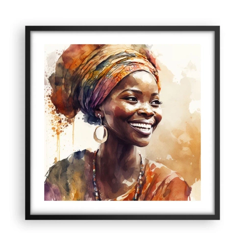 Poster în ramă neagră - Regina africană - 50x50 cm