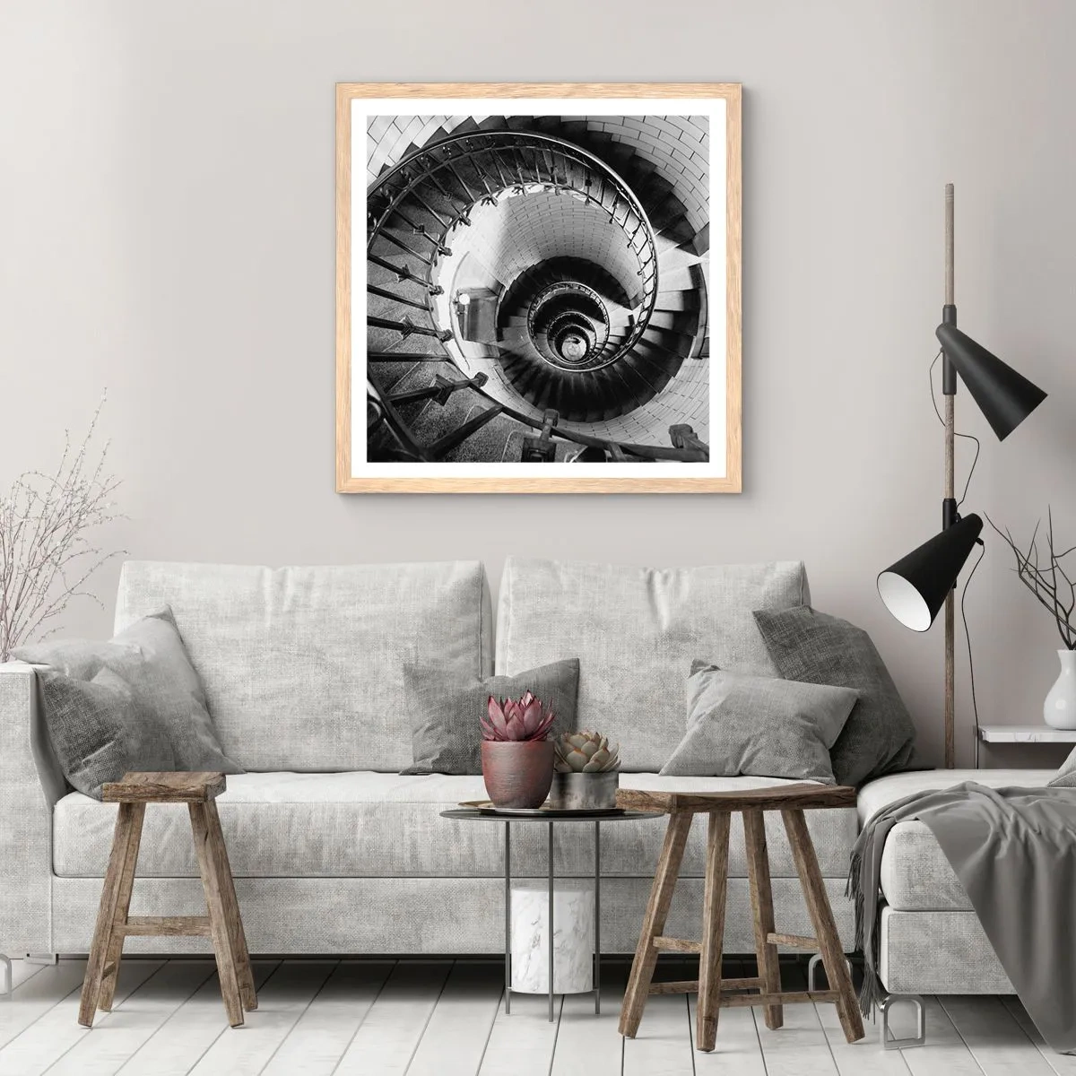 Poster în ramă de stejar deschis - Din ce în ce mai sus - 60x60 cm