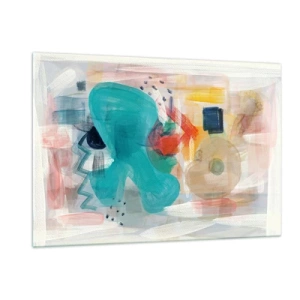 Tablou pe sticlă - Joc plin de culoare - 120x80 cm